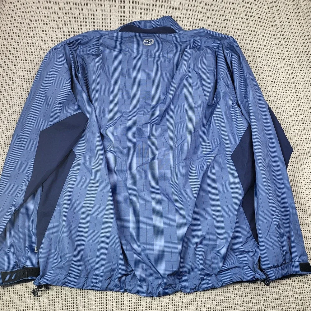 Zero Restriction‎ Windbreaker Jacket Mens Medium Blue Tour Series Half Zip Golf